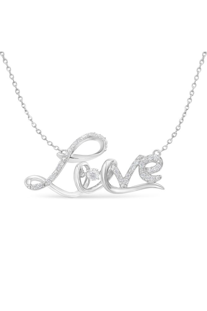 1/4 Cttw Diamond Cursive "Love" Necklace